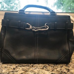COACH black leather carryall purse